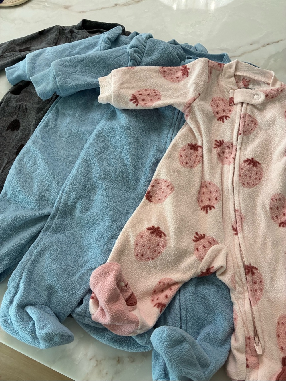Set of Carter’s Fleece Onesies